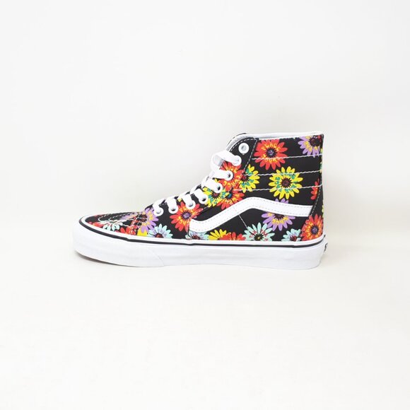 Vans Sk8-Hi Tapered Peace Floral Skate Platform Shoe Sneaker Black Womens US NEW - Picture 2 of 11
